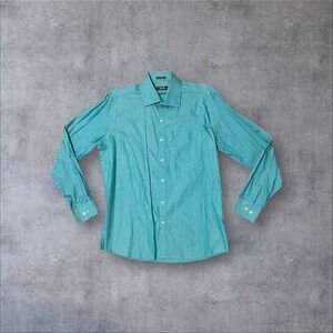 Green & Blue Stripe Button Up